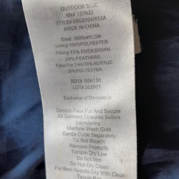 Eddie Bauer Kids size 14 Sherpa lined Down Coat.  Blue. - Picture 7 of 7